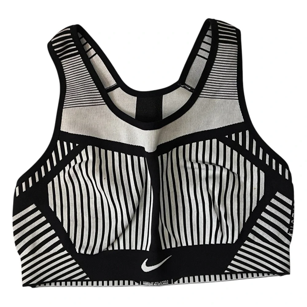 Nike‎ Striped Black and White Sports Bra